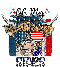 Oh My Stars Cow Highland Cow With 4th July American Flag Gift T-Shirt