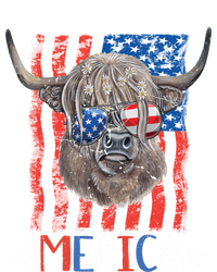 Merica Highland Cow 4th Of July Farming Patriotic Usa Flag Gift Striped Beanie with Solid Band