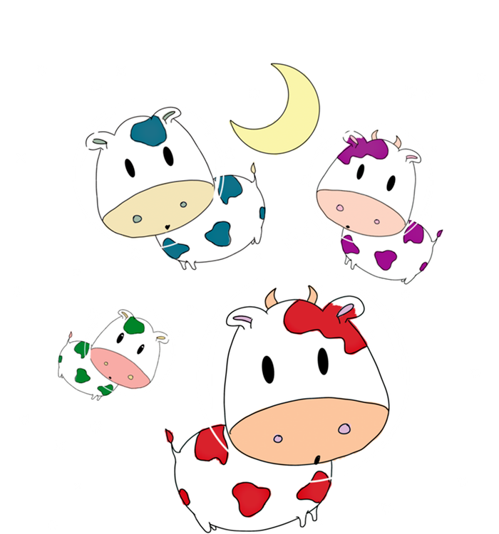 Outer Space Cute Kawaii Moo Cows Astronauts Ushi Moon Stars Great Gift T-Shirt