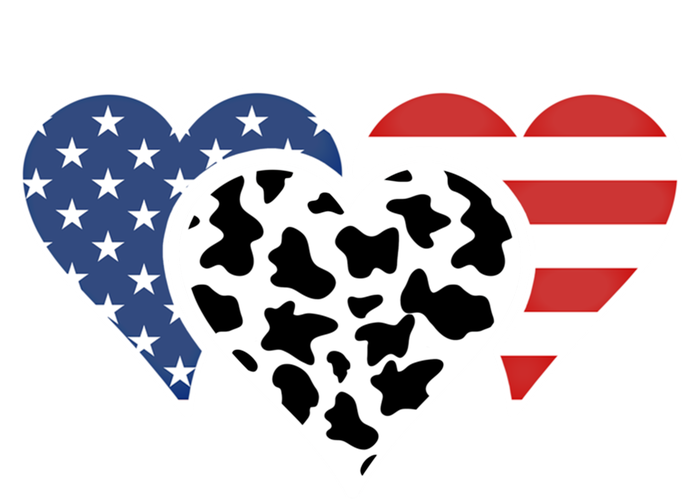 Patriotic Usa American Flag Heart Love Cow Print Us Flag Meaningful Gift Women's Flannel Pajama Set