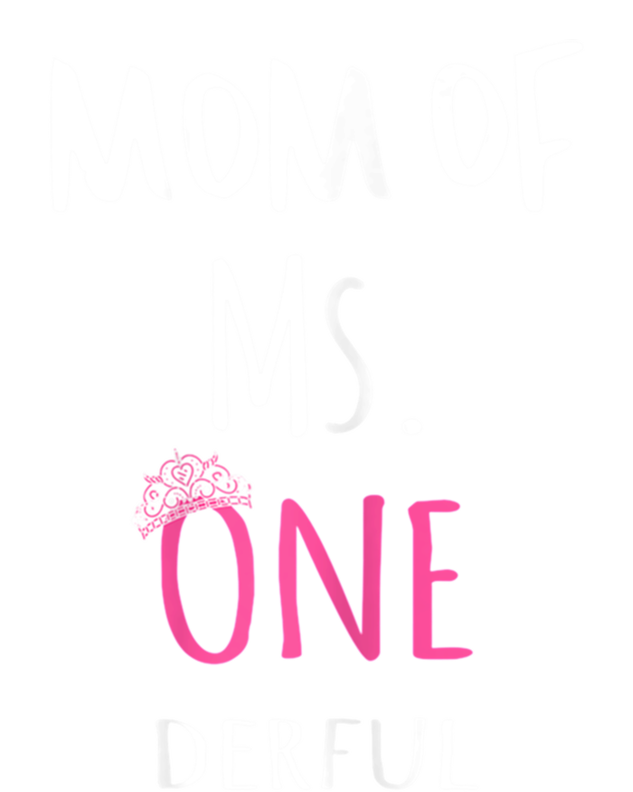 Mom Of Ms Onederful 1st Birthday Family Matching Gift V-Neck T-Shirt