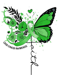 Faith Butterfly Green Ribbon Liver Cancer Awareness Women's Racerback Tank