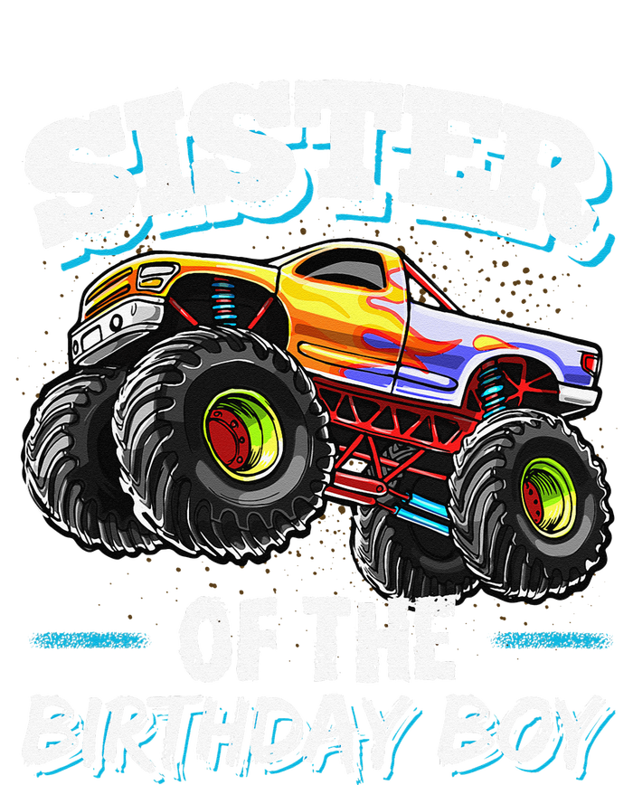 Sister of the Birthday Monster Truck Birthday Party Cooling Performance Long Sleeve Crew