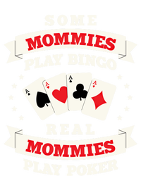 Real Mommies Play Poker Gambler Mommy Gambling Mom Sarcastic Meaningful Gift Striped Beanie with Solid Band