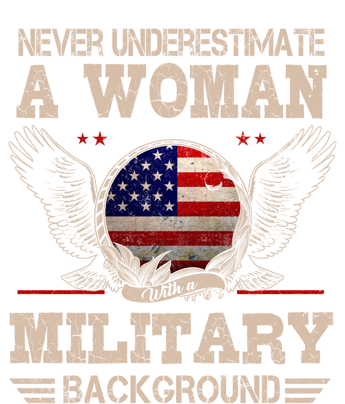 Never Underestimate A Woman With A Military Background Long Sleeve Shirt