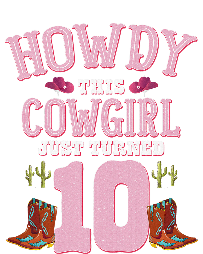 10th Birthday Cow Howdy Western Themed Birthday Ladies PosiCharge Competitor Racerback Tank