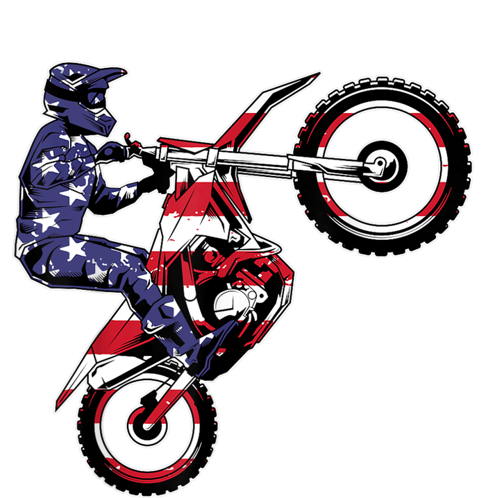 Funny Dirt Bike Art Motorcycle Dirtbike US Flag T-Shirt