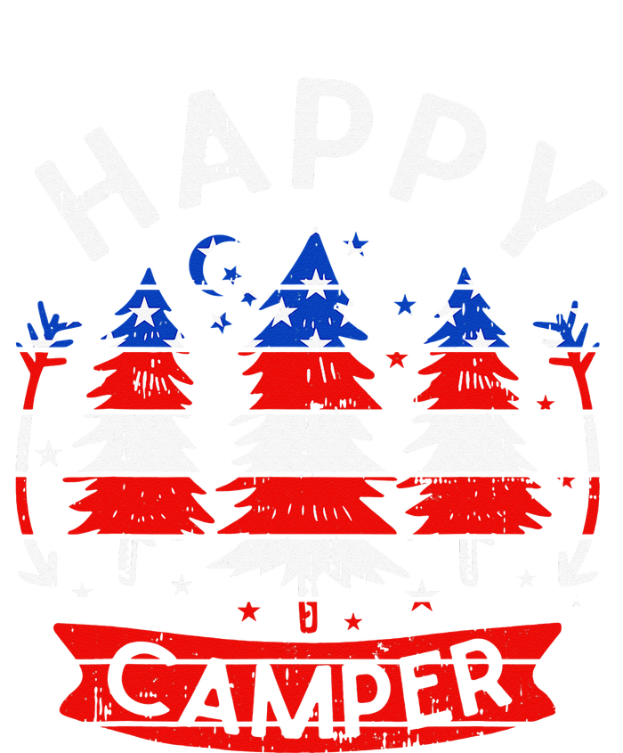 Happy Camper US Flag Patriotic 4th Of July Camping Hiking T-Shirt