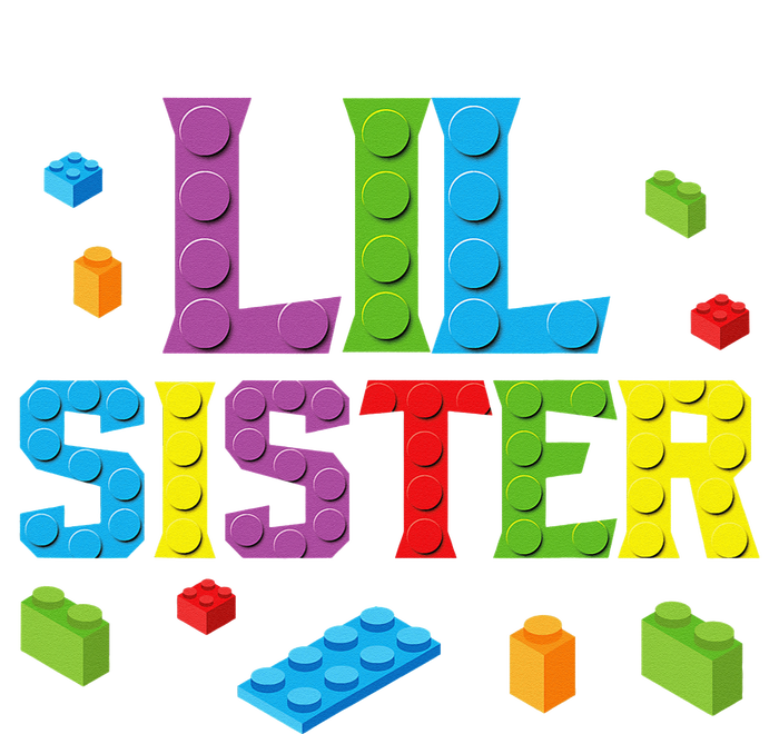 Lil Sister Master Builder Building Bricks Blocks Family Set Women's Racerback Cropped Tank