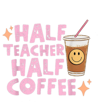 Retro Groovy Half Teacher Half Coffee Happy Teacher's Day T-Shirt