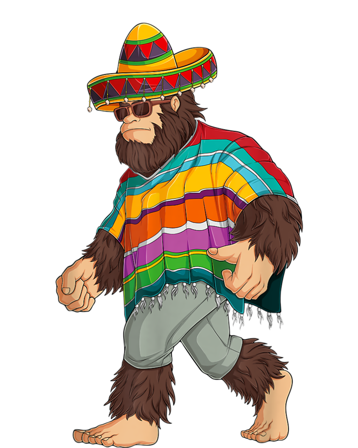 Bigfoot Sasquatch Poncho Cinco De Mayo Men Sombrero T-Shirt