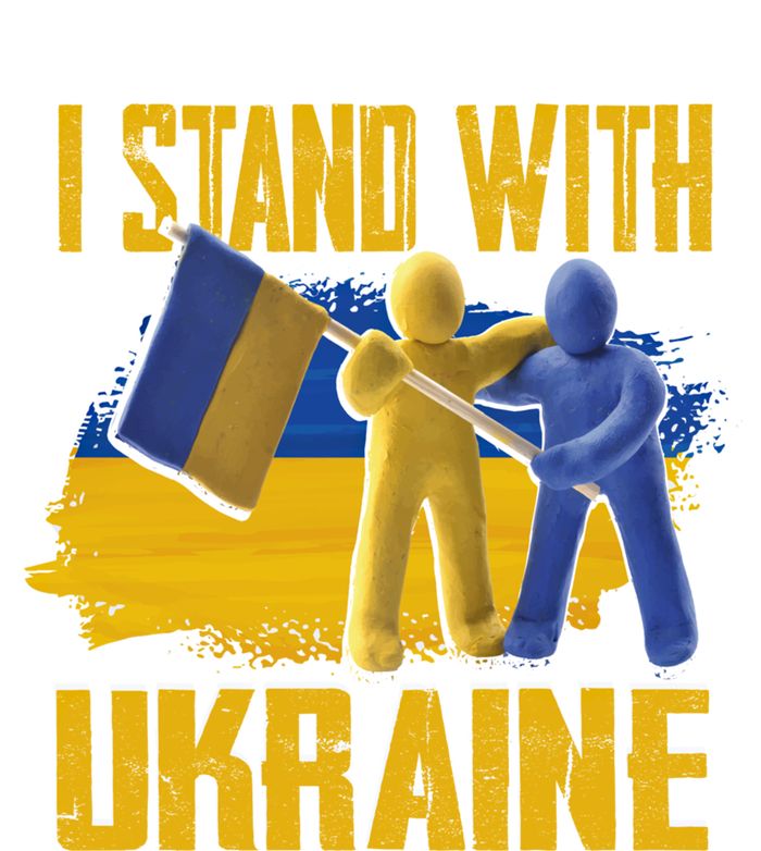 Support Ukraine I Stand With Ukraine Ukrainian Flag Clays Great Gift T-Shirt