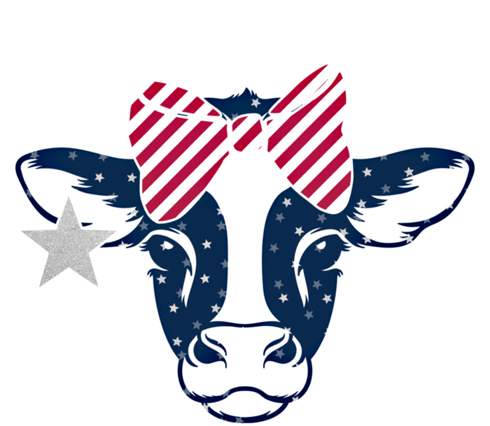 Wo 4th Of July Cow American Flag Red White Blue Heifer Gift T-Shirt