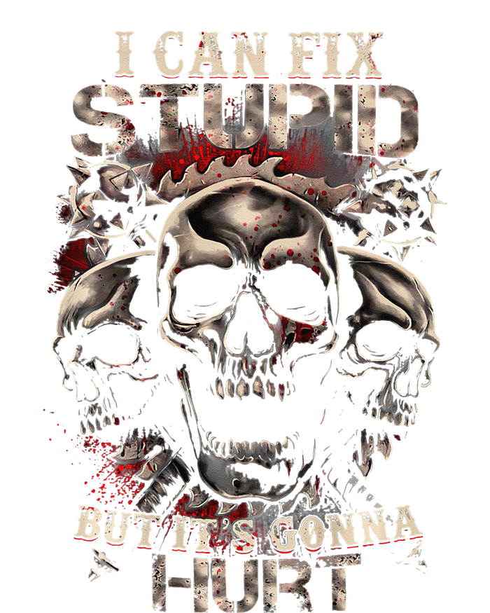 ICanFix Stupid But It's Gonna Hurt Cool Skull (On Back) Women’s Perfect Tri Rocker Tank