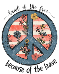 Usa Peace Sign Flag Land Of The Free Because Of The Brave Gift T-Shirt