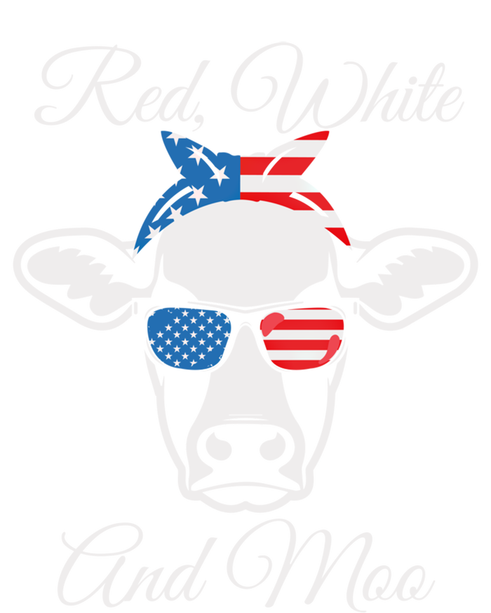 Red White And Moo Patriotic Cow Usa Flag Funny 4th Of July Gift T-Shirt