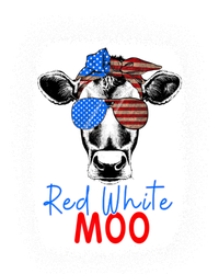 Red White And Moo Cow 4th Of July Usa Flag Farmer Patriotic Cute Gift Women's V-Neck T-Shirt