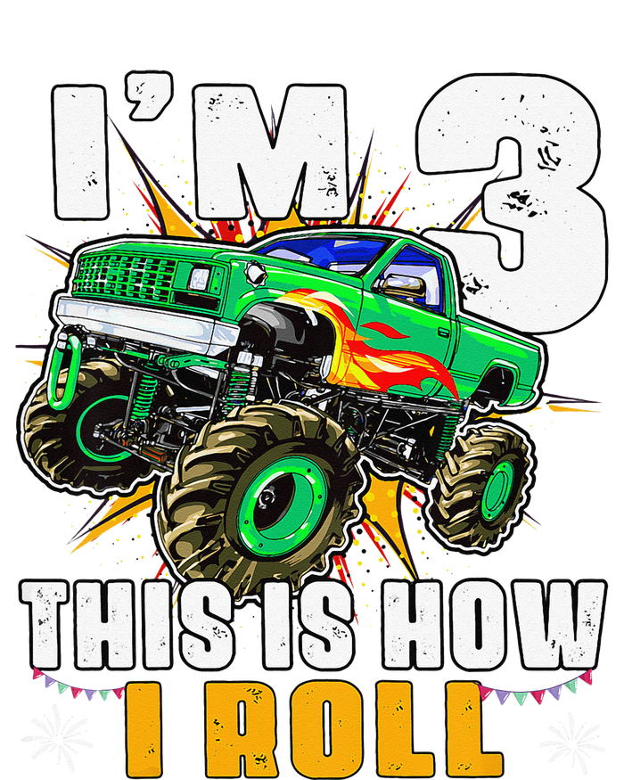 I'm 3 This is how I roll Monster Truck 3rd Birthday T-Shirt