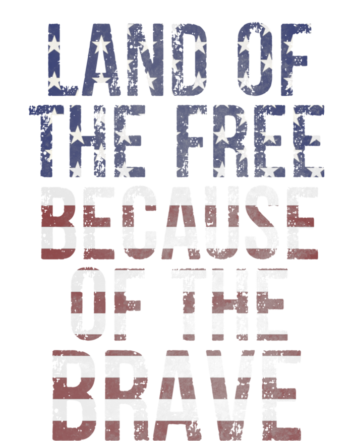 Veteran's Day Land Of Free Because Of Brave American Flag Gift Women's V-Neck T-Shirt