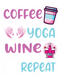 Coffee Yoga And Wine Repeat Yoga Meaningful Gift Tie-Dye Long Sleeve Shirt