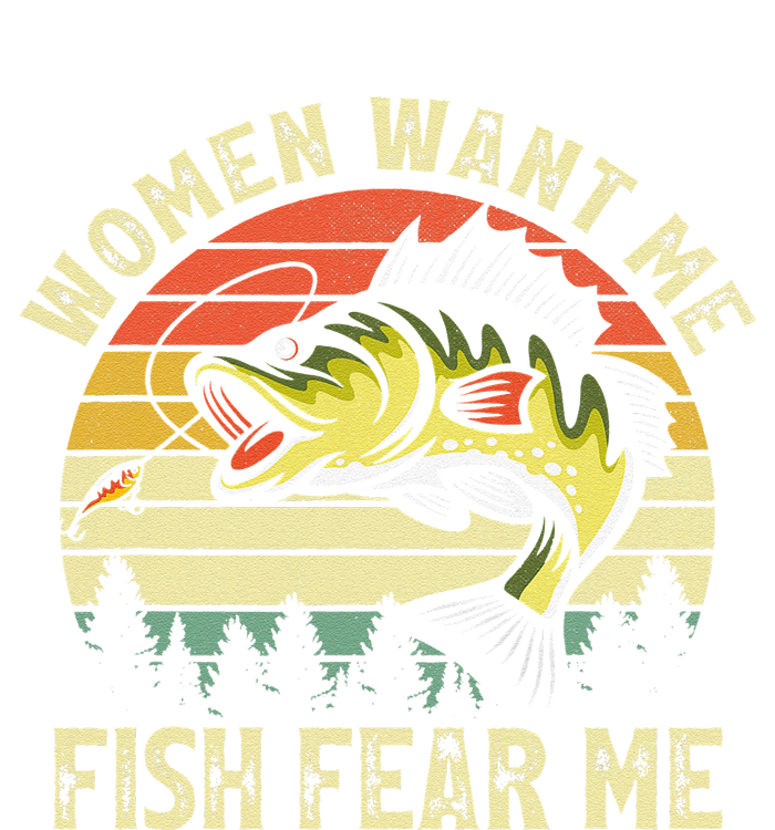 Vintage Women Want Me Fish Bass Fear Me Funny Lover Fishing T-Shirt