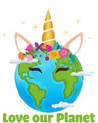 Cute Unicorn Face Love Our Planet Earth Day Gift T-Shirt