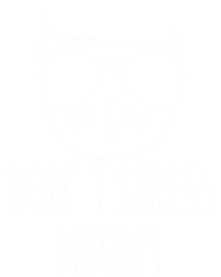 Cat Design Funny Pun Don't Stress Meowt Funny Saying Humour Meaningful Gift Women's Flannel Pajama Set