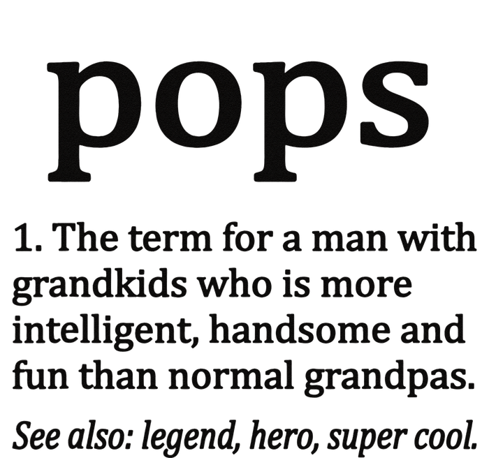 Pops Definition Funny Pops Grandpa Full-Length Apron With Pockets