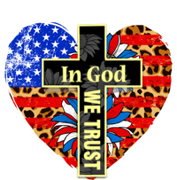 In God We Trust Heart 4th Of July Patriotic Flag Christian Gift Bumper Sticker