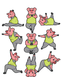 Pig Yoga Workout Cute Stretching Piglet Funny Gym Fan Gift Full Zip Hoodie