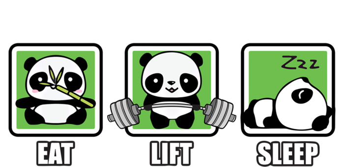 Eat Lift Sleep Cute Anime Panda Cartoon Gym Motivational Cute Gift Tote Bag