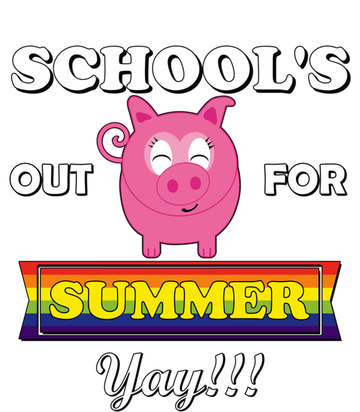 School's Out Summer Cute Gift Last Day School Cute Pig Piggie Piggy Gift Striped Beanie with Solid Band