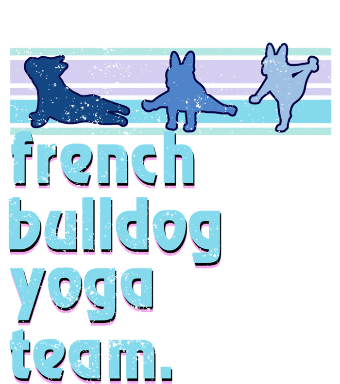 French Bulldog Yoga Team Funny Frenchie Yoga Lover Namaste Gift Striped Beanie with Solid Band