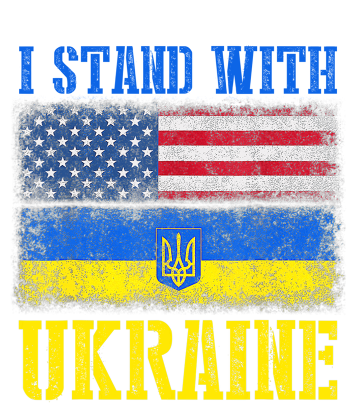 Support I Stand With Ukraine American Ukrainian Flag Gift T-Shirt