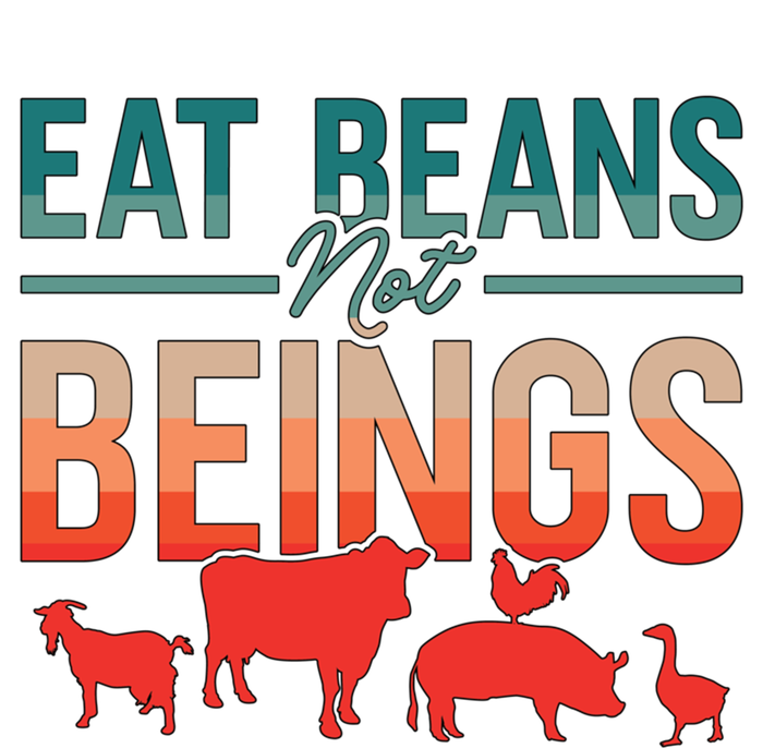 Eat Beans Not Beings Retro Vegan Lifestyle No Meat Veganism Gift Short Acrylic Beanie