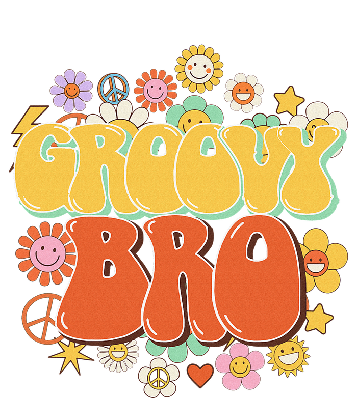 Groovy Bro, Retro Vintage Flower Groovy Brother Large Microfiber Waffle Golf Towel