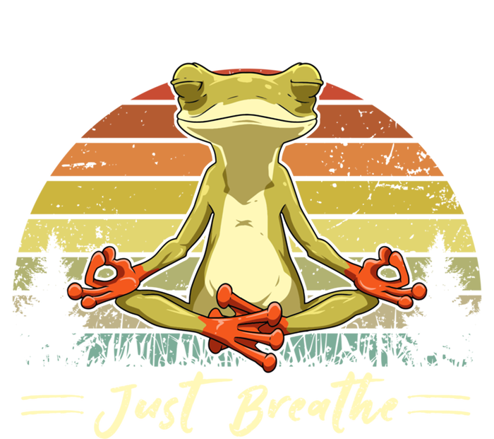 Just Breathe Cool Gift Funny Frog Yoga Meditation Gift Button