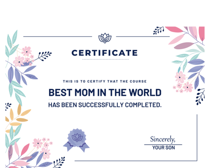 Mom Great Gift Certificate Best Mom In The World Great Gift Mom Gift Coaster