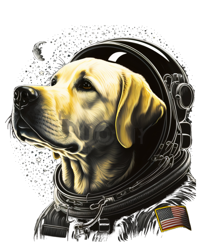 Outer Space Yellow Galaxy Astronaut Labrador Retriever Cute Gift Tie-Dye Long Sleeve Shirt