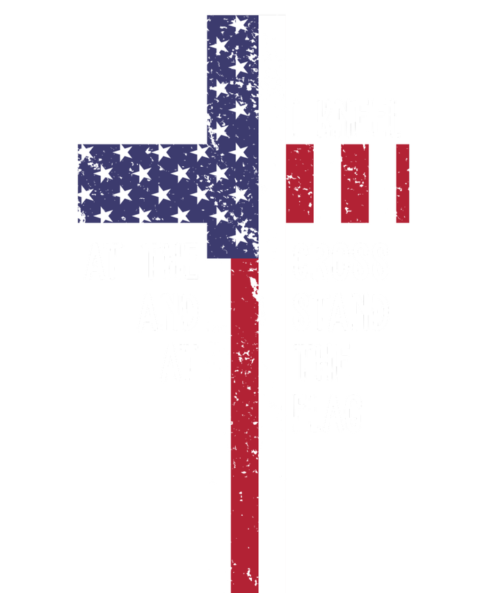 I Kneel At The Cross And Stand At The Flag USA Cross T-Shirt