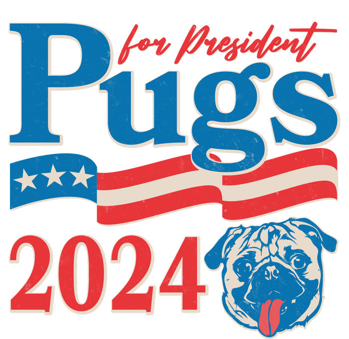 Funny Vintage Retro Pugs For President 2024 Urban Pullover Hoodie