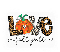 Love Fall Yall Autumn Season Leopard Print Pumpkin Plaid Cute Gift T-Shirt