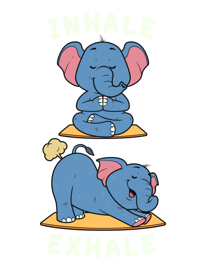 Funny Yoga Inhale Exhale Farting Elephant Yoga Position Gift Tie-Dye T-Shirt