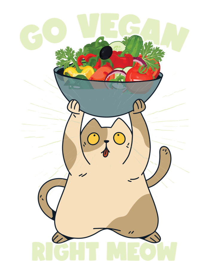 Go Vegan Right Meow Funny Cat Veganism Gift T-Shirt