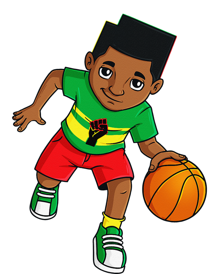 Black King Dribbling A Basketball Brown Skin Button