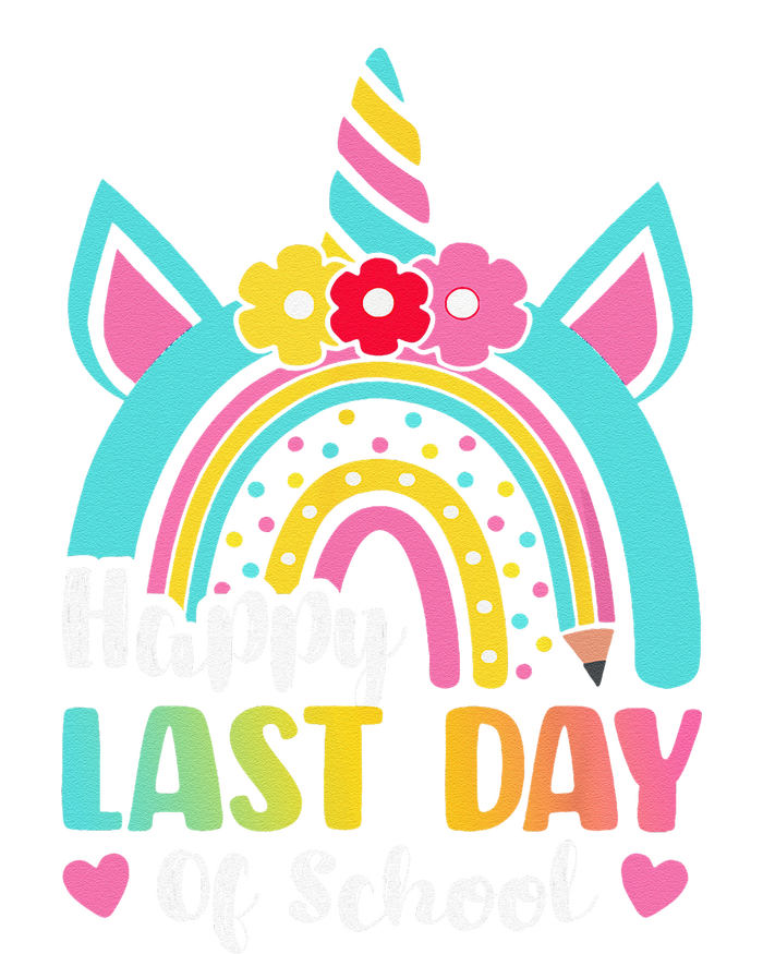 Happy Last Day Of School Rainbow Unicorn Graduation Funny T-Shirt