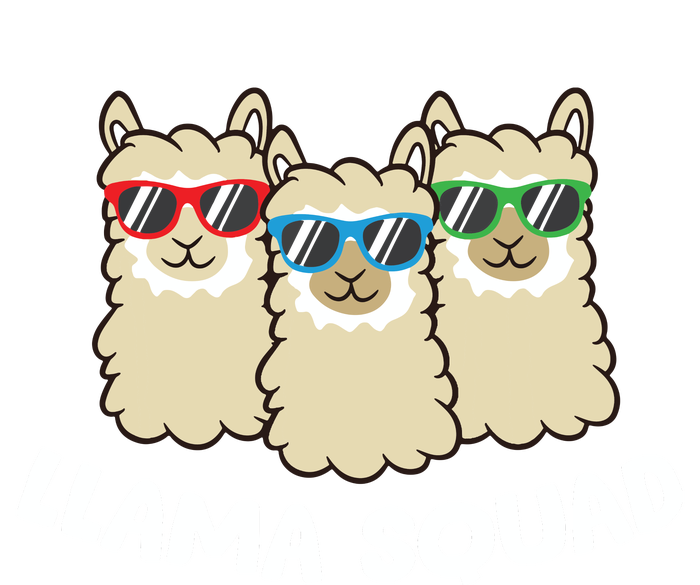 Llama Squad Team Llama Matching Sunglasses Love Llamas T-Shirt