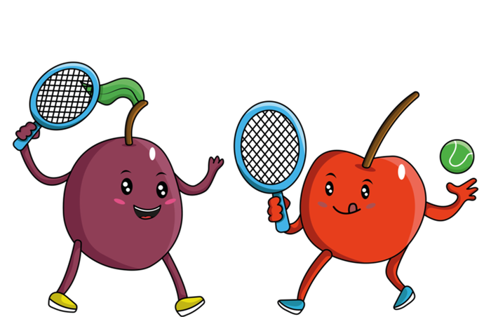 Veggie Power Cherry Tennis Plum Tennis Funny Cherry Gift Poster