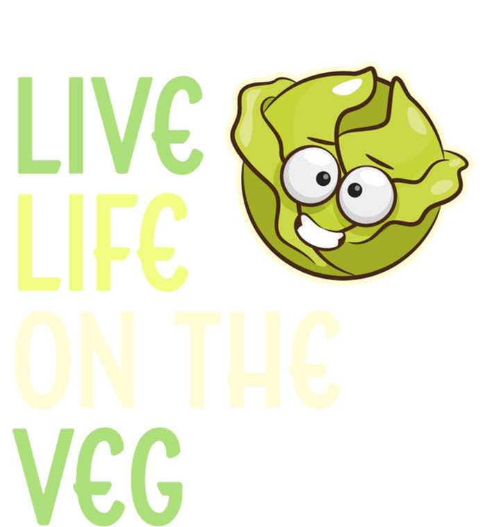 Live Life On The Veg Funny Vegetable Lettuce Vegan Lifestyle Funny Gift Ladies Essential Flowy Tank