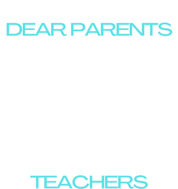 Dear Parents Tag Youre It Love Teacher First Day Of School Gift Striped Beanie with Solid Band